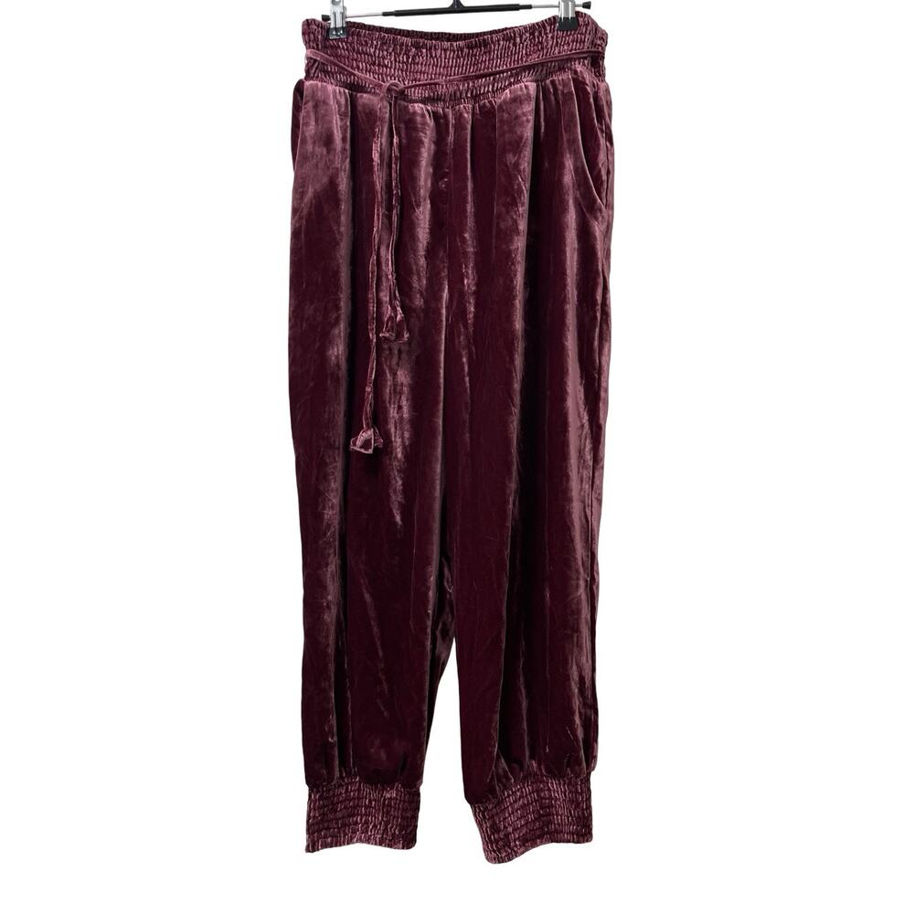 Anthropologie Womens Gloria Velvet Jogger Pants Size MP Bohemian Gypsy Coachella